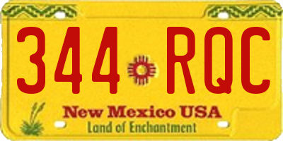 NM license plate 344RQC