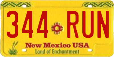 NM license plate 344RUN
