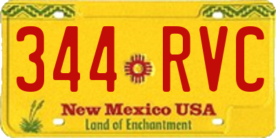 NM license plate 344RVC