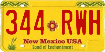 NM license plate 344RWH