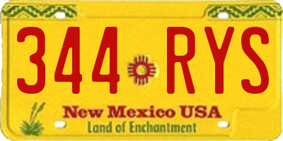 NM license plate 344RYS