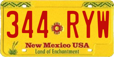 NM license plate 344RYW