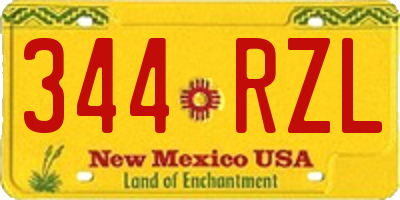 NM license plate 344RZL