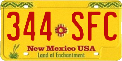 NM license plate 344SFC