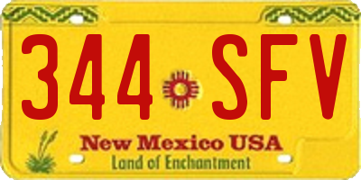 NM license plate 344SFV
