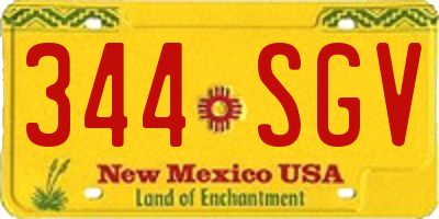 NM license plate 344SGV