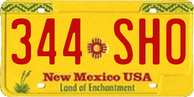 NM license plate 344SHO
