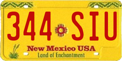 NM license plate 344SIU