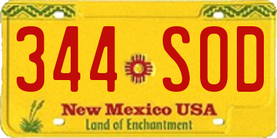 NM license plate 344SOD