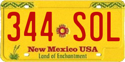NM license plate 344SOL