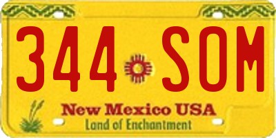 NM license plate 344SOM