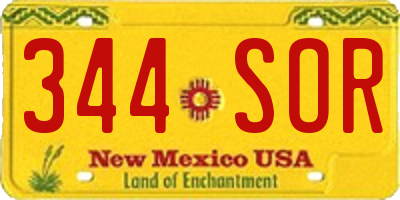 NM license plate 344SOR