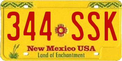 NM license plate 344SSK