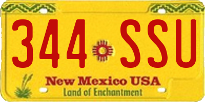 NM license plate 344SSU