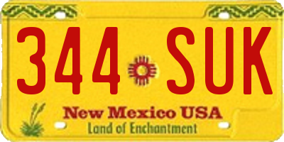 NM license plate 344SUK