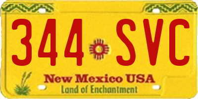 NM license plate 344SVC