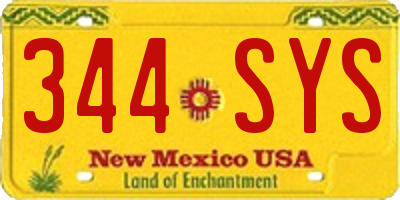 NM license plate 344SYS