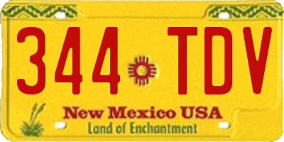 NM license plate 344TDV