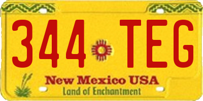 NM license plate 344TEG