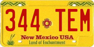 NM license plate 344TEM