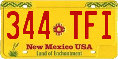NM license plate 344TFI