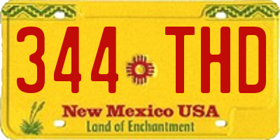 NM license plate 344THD