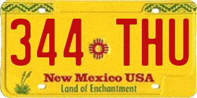 NM license plate 344THU