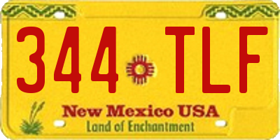 NM license plate 344TLF
