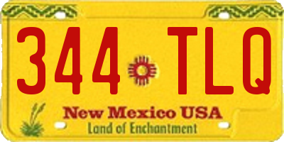 NM license plate 344TLQ