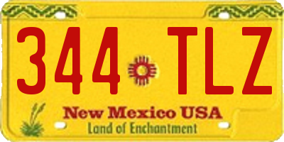 NM license plate 344TLZ
