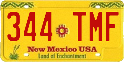 NM license plate 344TMF