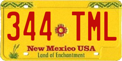 NM license plate 344TML