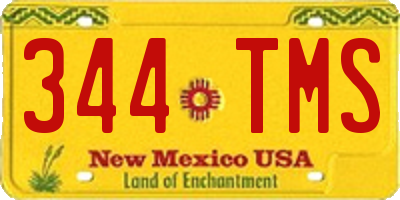 NM license plate 344TMS
