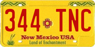 NM license plate 344TNC