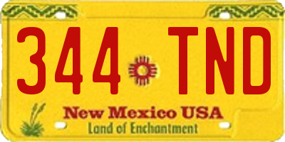 NM license plate 344TND