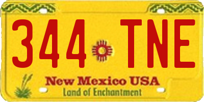 NM license plate 344TNE