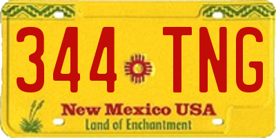NM license plate 344TNG