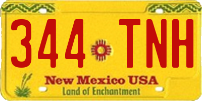 NM license plate 344TNH