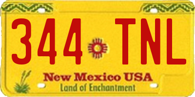 NM license plate 344TNL