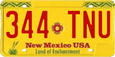 NM license plate 344TNU