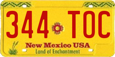 NM license plate 344TOC