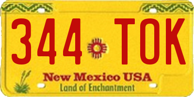 NM license plate 344TOK