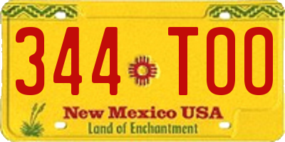 NM license plate 344TOO