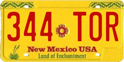 NM license plate 344TOR