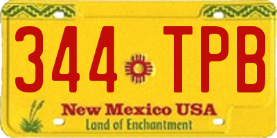 NM license plate 344TPB