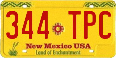 NM license plate 344TPC