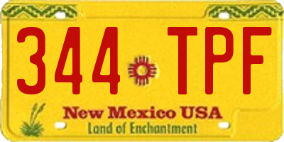 NM license plate 344TPF