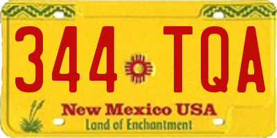 NM license plate 344TQA