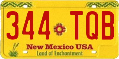 NM license plate 344TQB