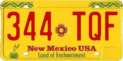 NM license plate 344TQF